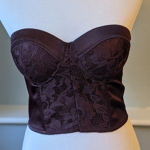 Burgundy Lace Bustier Corset Crop Top
